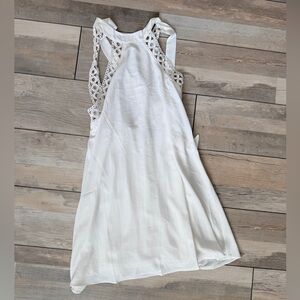 Lulus White Sleeveless Dress with Lace Details